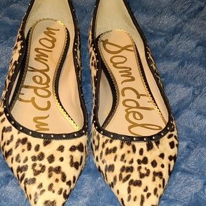 Sam Edelman Pointed Toe Leopard Print Flats